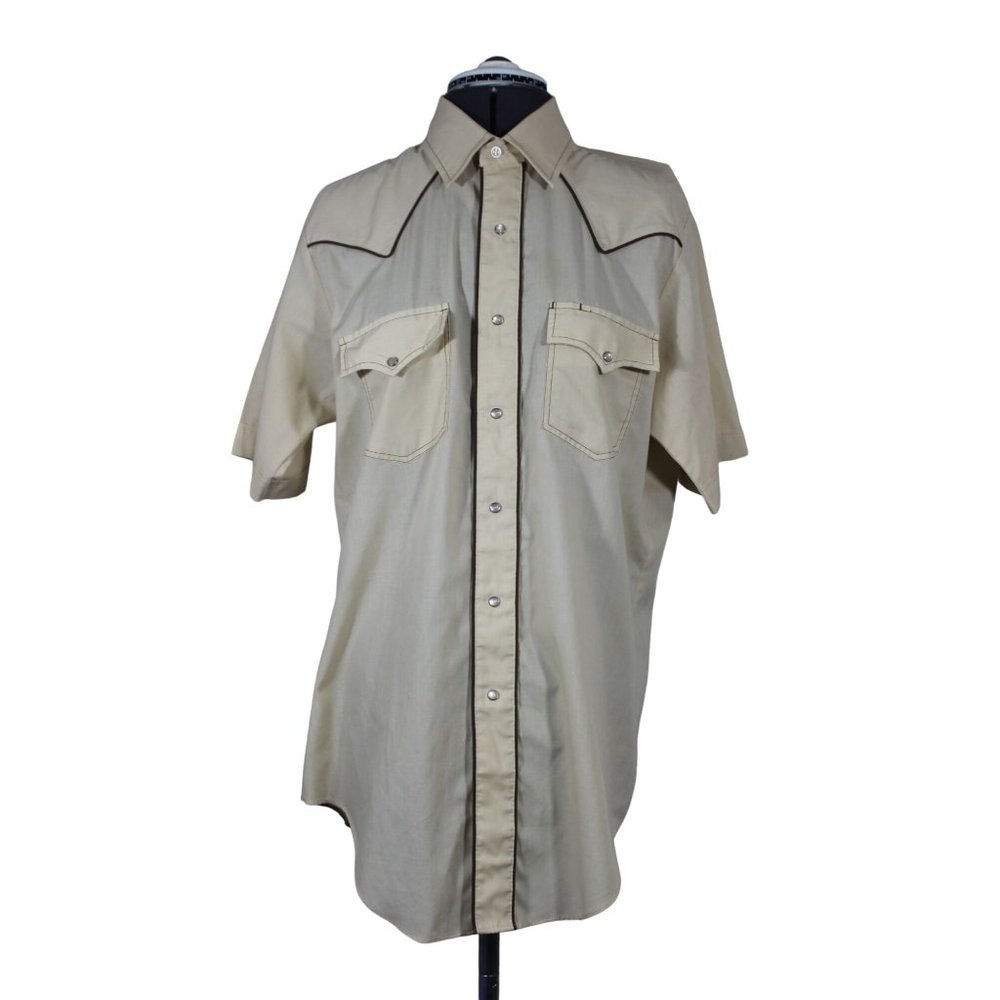 Silver Spur vintage men's pearl snap front short sleeve Western shirt 16‎
